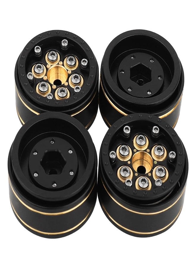 Pothyes 1.0 Plus Brass Beadlock Wheel Rims 4PCS Wheels for All 1/24 Scale FCX24 Axial SCX24 Deadbolt C10 Gladiator 1/18 TRX4M RC Crawler Car Upgrades Parts (6 Round Shape) - Image 3